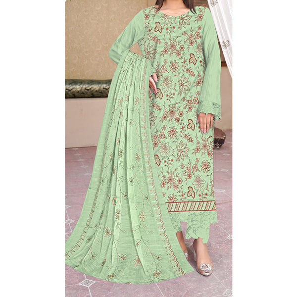 3PC- Unstitched Embroidered Lawn Suit US5398