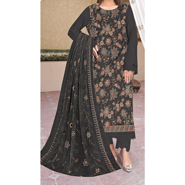 3PC- Unstitched Embroidered Lawn Suit US5401