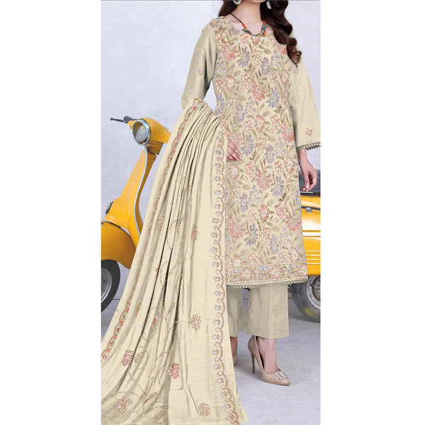 3PC- Unstitched Embroidered Lawn Suit US5413
