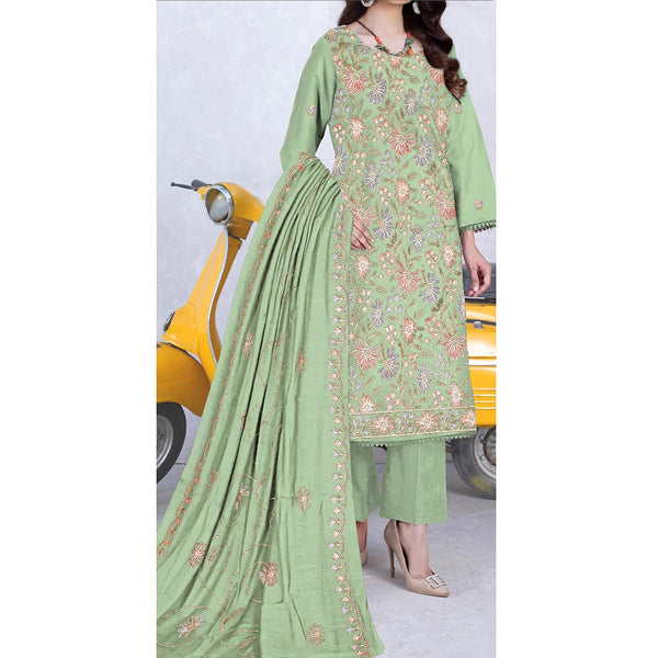 3PC- Unstitched Embroidered Lawn Suit US5414