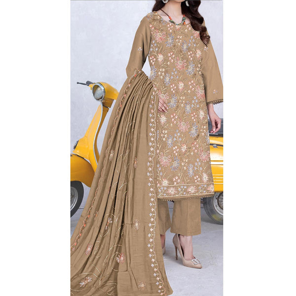 3PC- Unstitched Embroidered Lawn Suit US5415