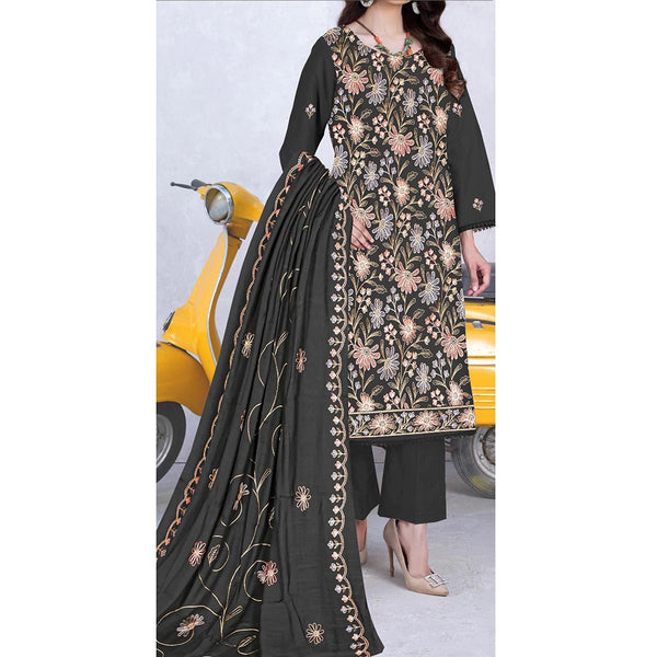 3PC- Unstitched Embroidered Lawn Suit US5417