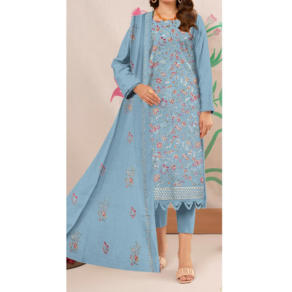 3PC- Unstitched Embroidered Lawn Suit US5424
