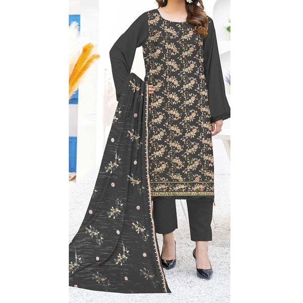 3PC- Unstitched Embroidered Lawn Suit US5441