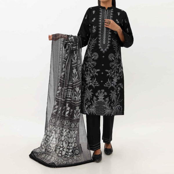 3PC- Unstitched Ebroidered Lawn Suit US5448