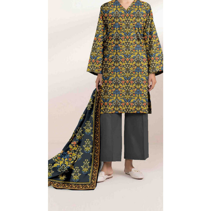 3 PC Unstitched Printed Suit 