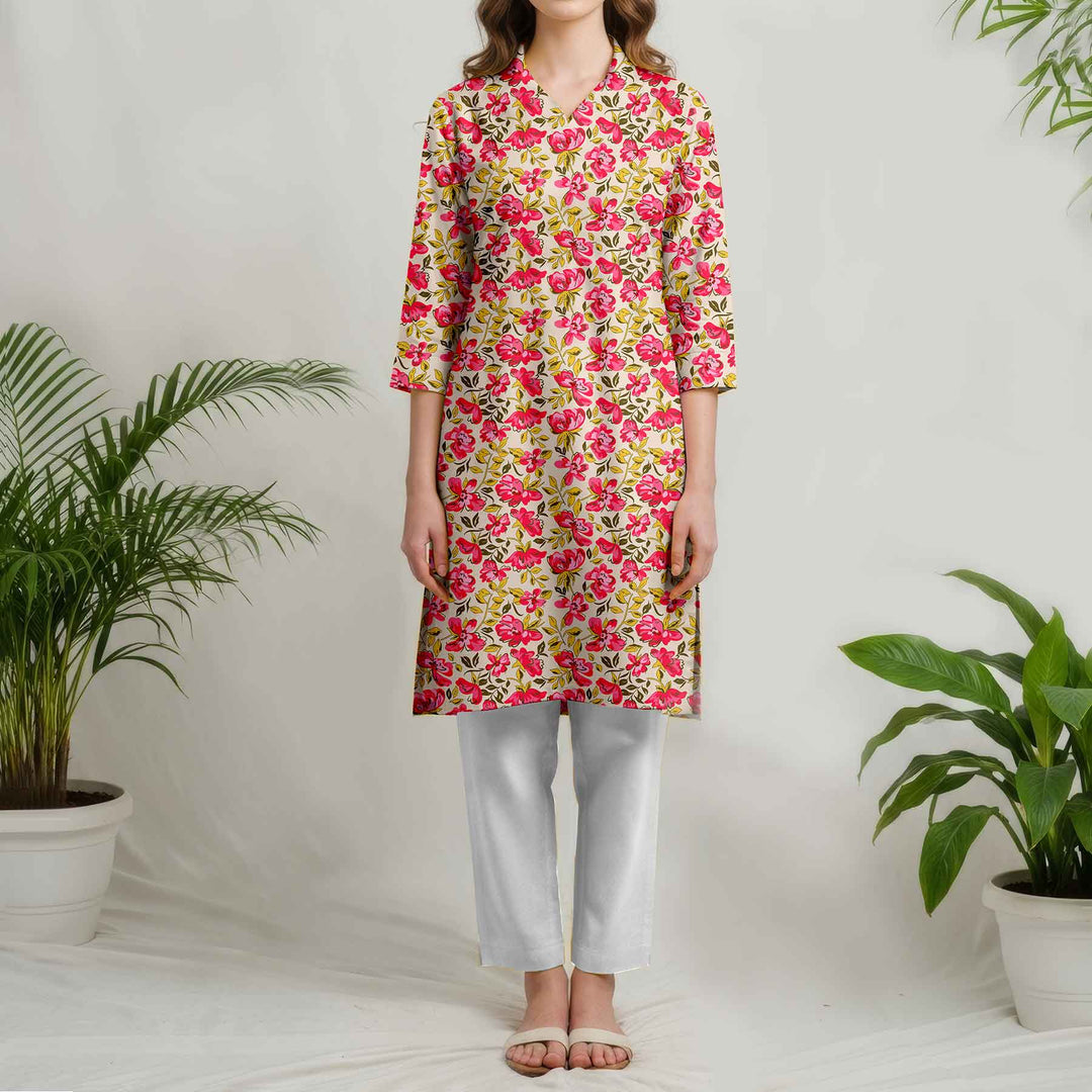 UnStitched Printed Cotton Cambric Shirt US5474