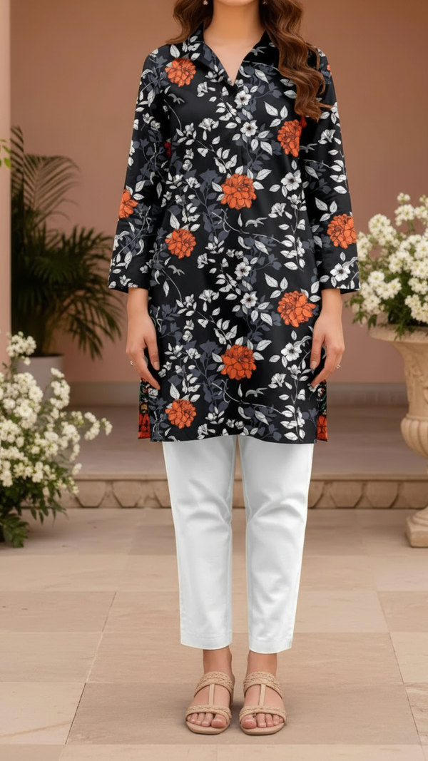 UnStitched Printed Cotton Cambric Shirt US5477