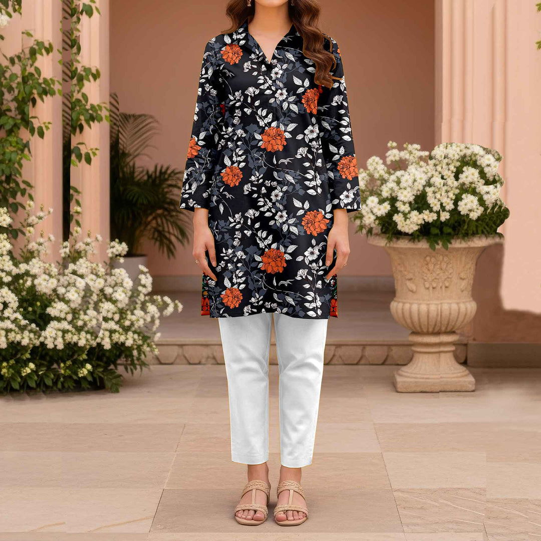 UnStitched Printed Cotton Cambric Shirt US5477