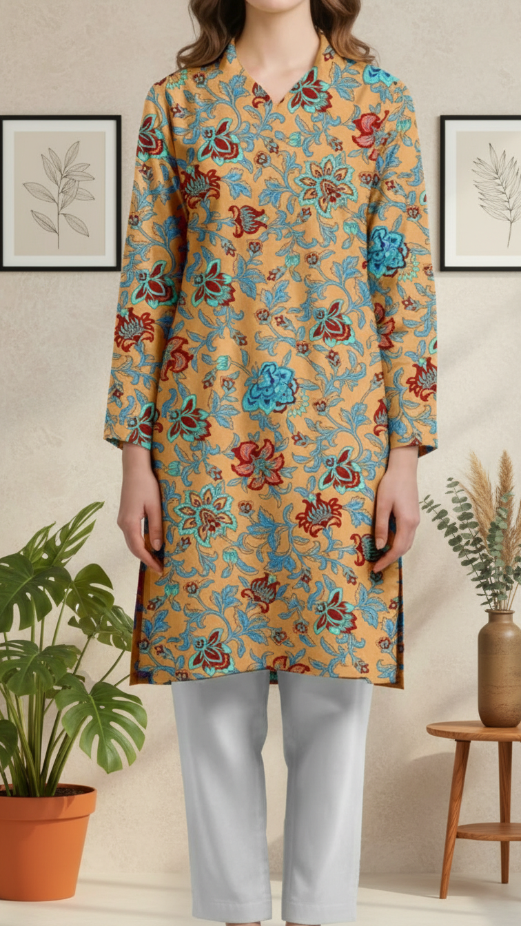 Unstitched Printed Cotton Cambric Shirt US5478