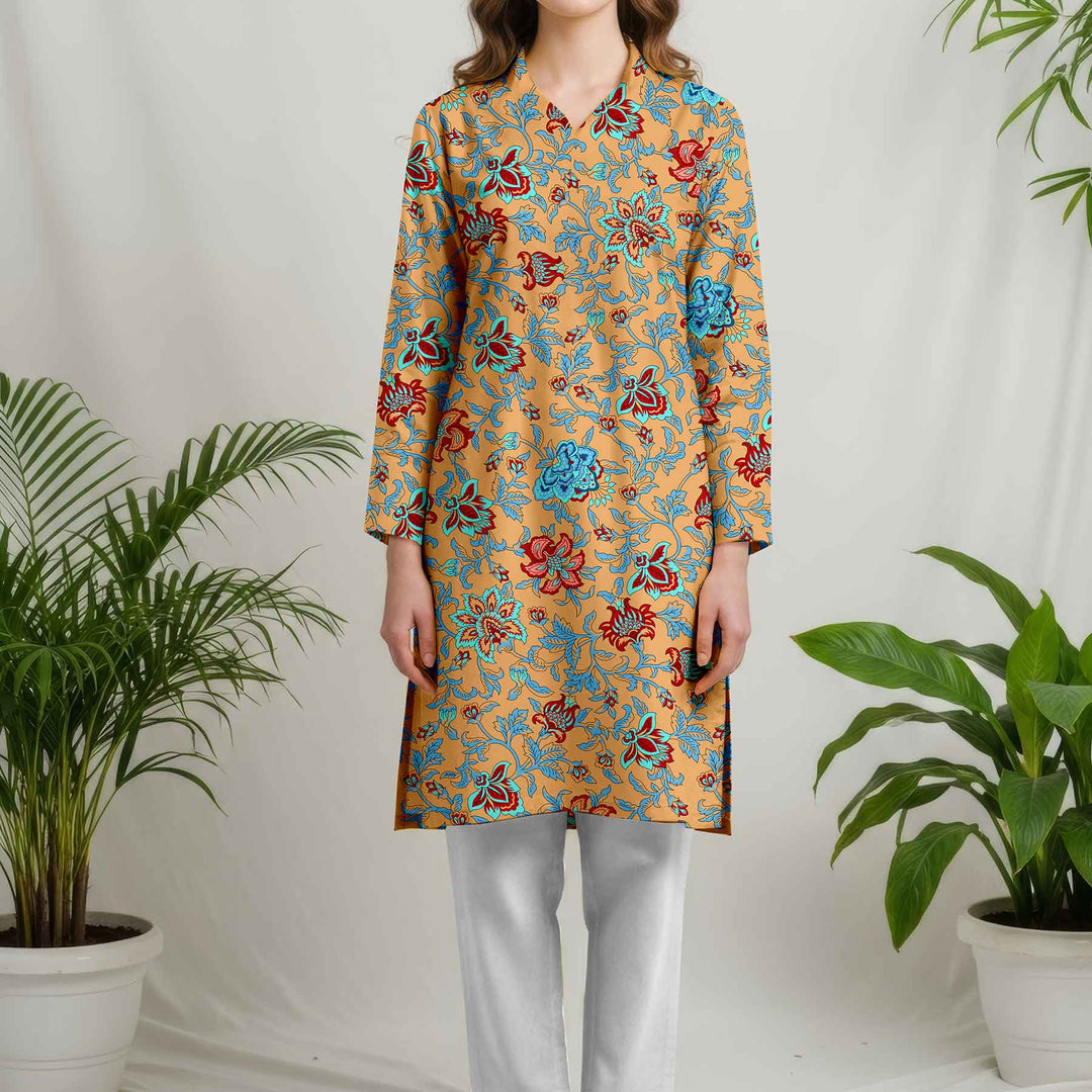 UnStitched Printed Cotton Cambric Shirt US5478