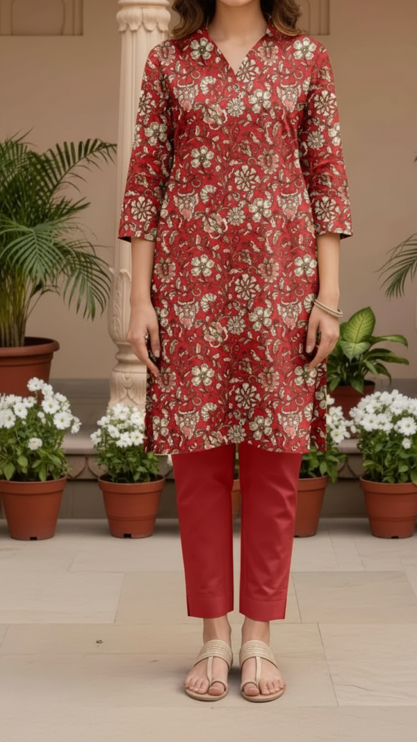 2PC- Unstitched Printed Cotton Cambric suit US5480