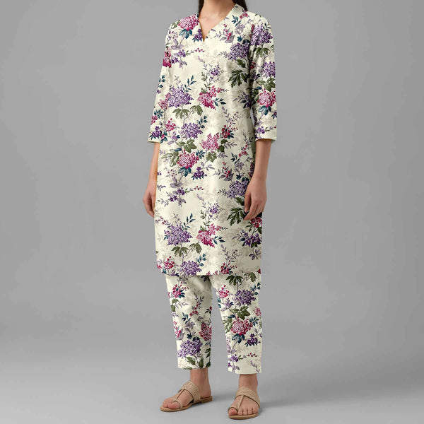 2PC- Unstitched Printed Cotton Cambric suit US5482