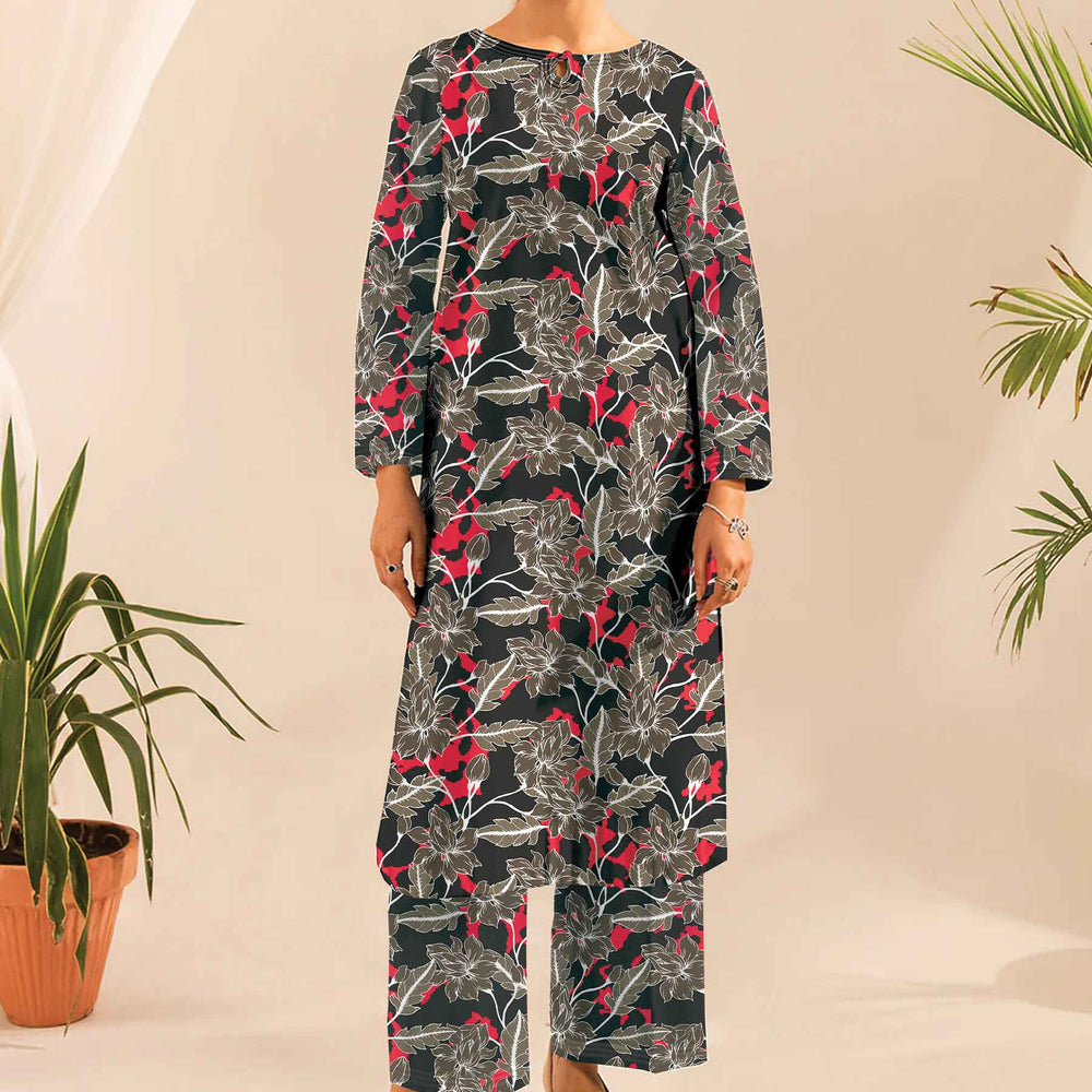 2PC- Unstitched Printed Cotton Cambric suit US5483
