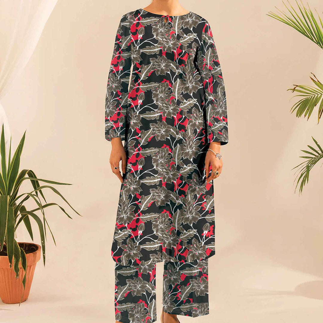 2PC- Unstitched Printed Cotton Cambric suit US5483