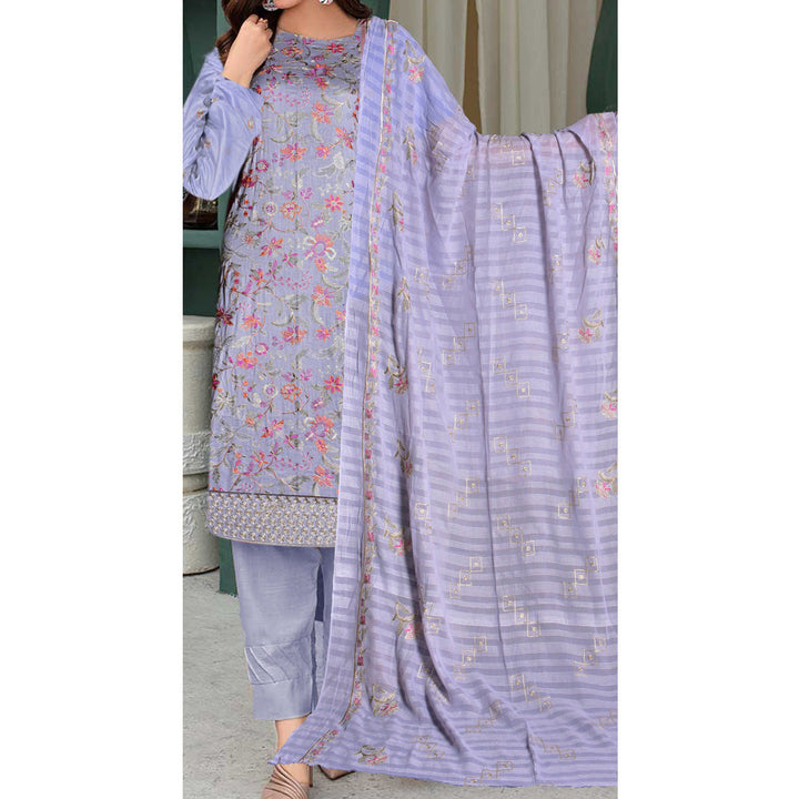 3 PC Unstitched Embroidered Suit