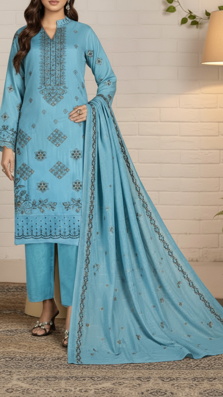 3PC Unstitched Embroidered Suit US5499