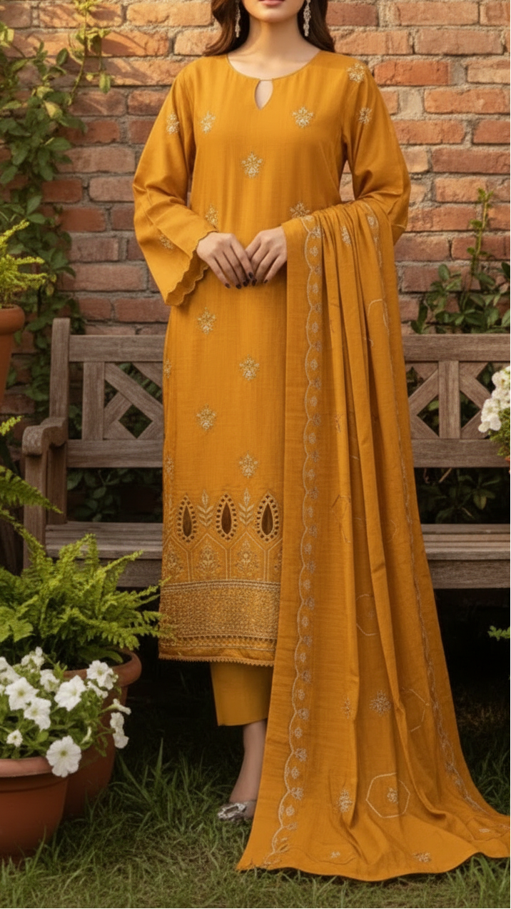 3PC Unstitched Embroidered Suit US5503