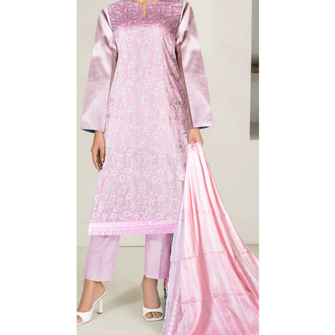 3 PC Unstitched Embroidered Suit