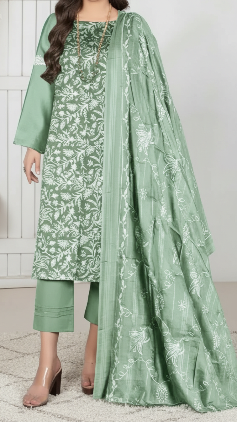 3PC Unstitched Embroidered Suit US5507