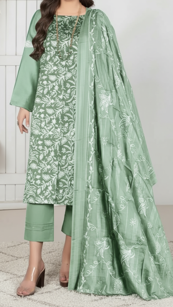 3PC Unstitched Embroidered Suit US5507