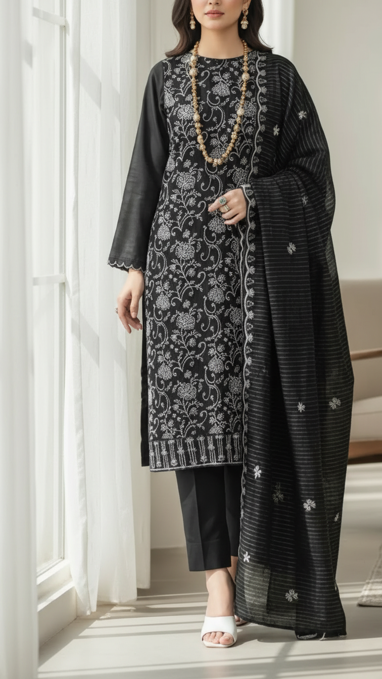 3PC Unstitched Embroidered Suit US5510