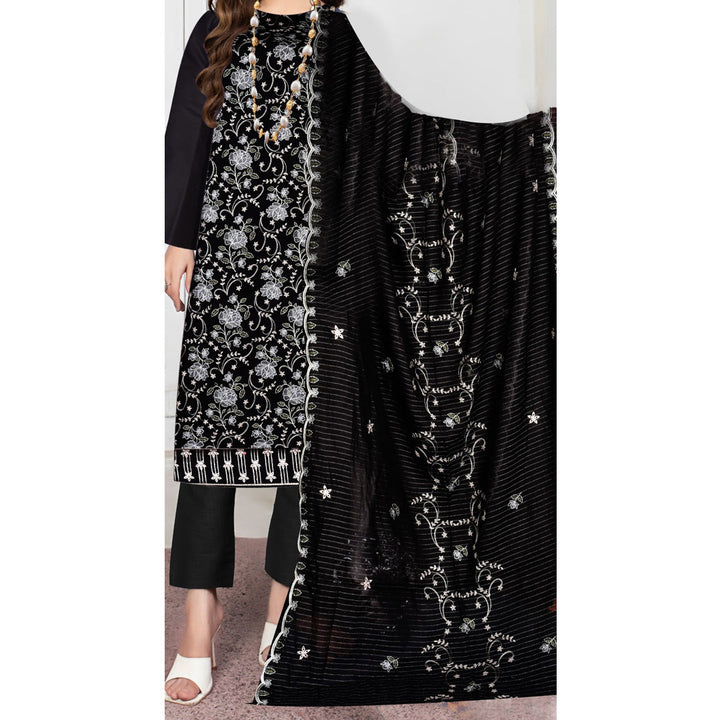 3 PC Unstitched Embroidered Suit