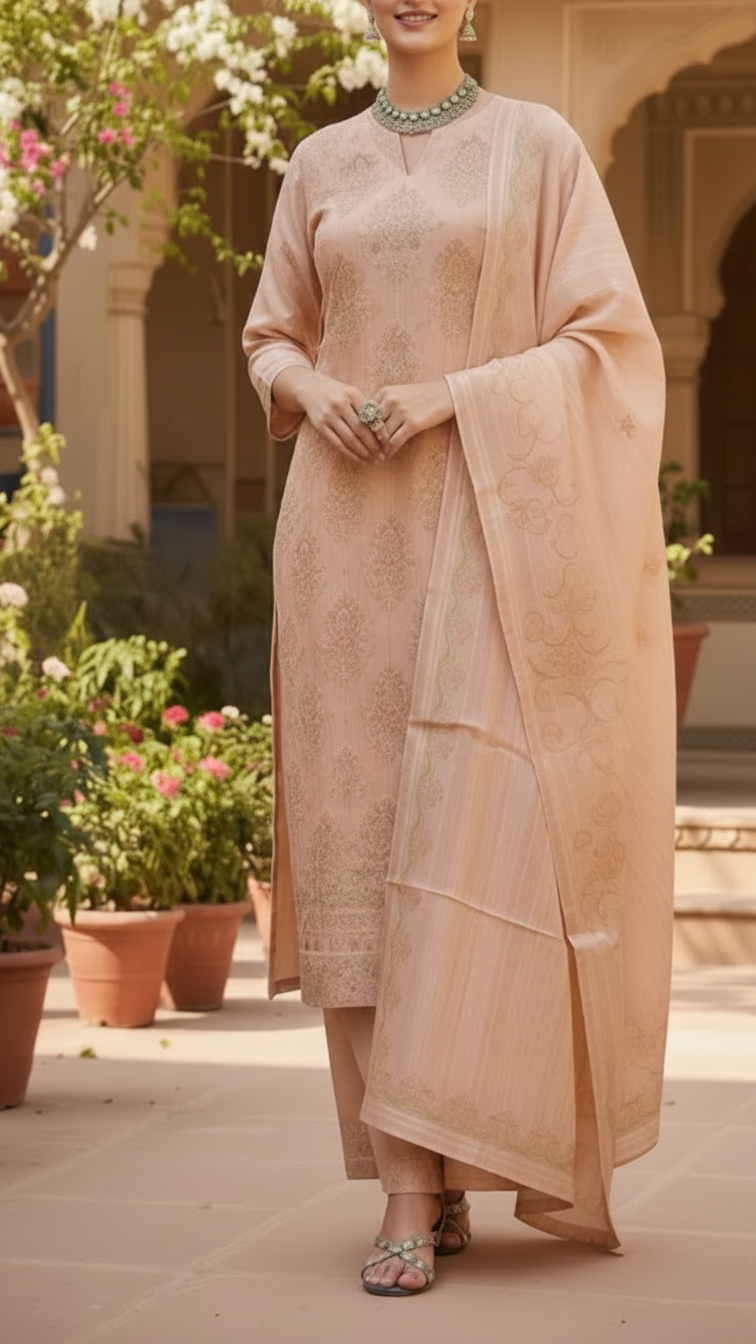 3PC Unstitched Embroidered Suit US5512