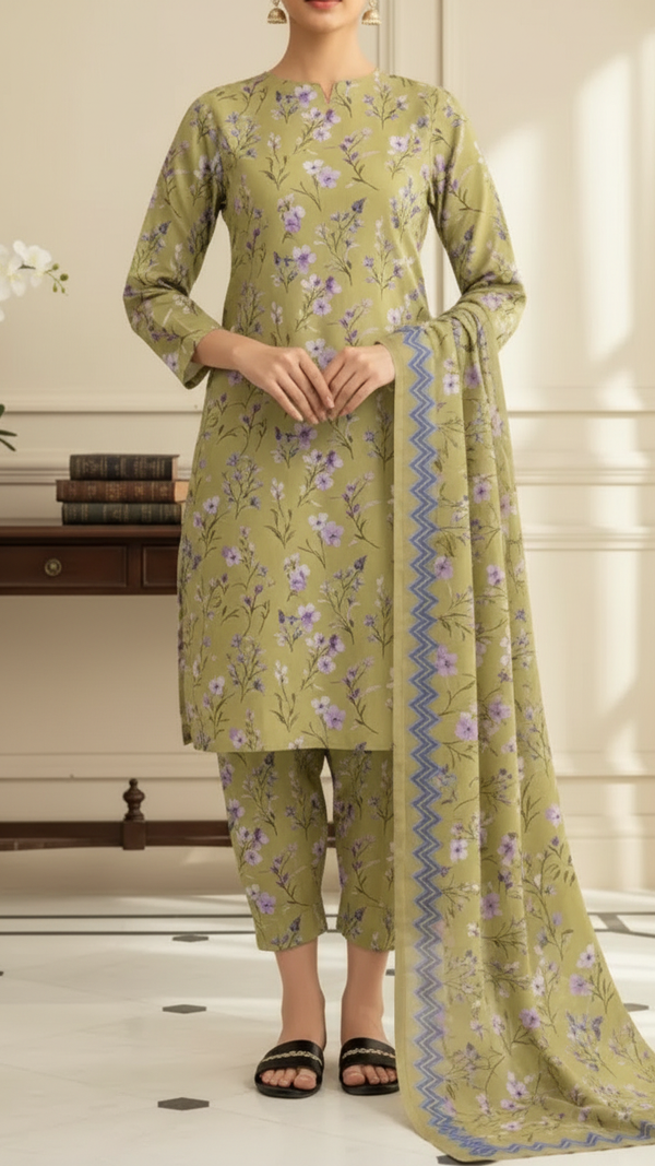3PC Unstitched Printed Suit US5530