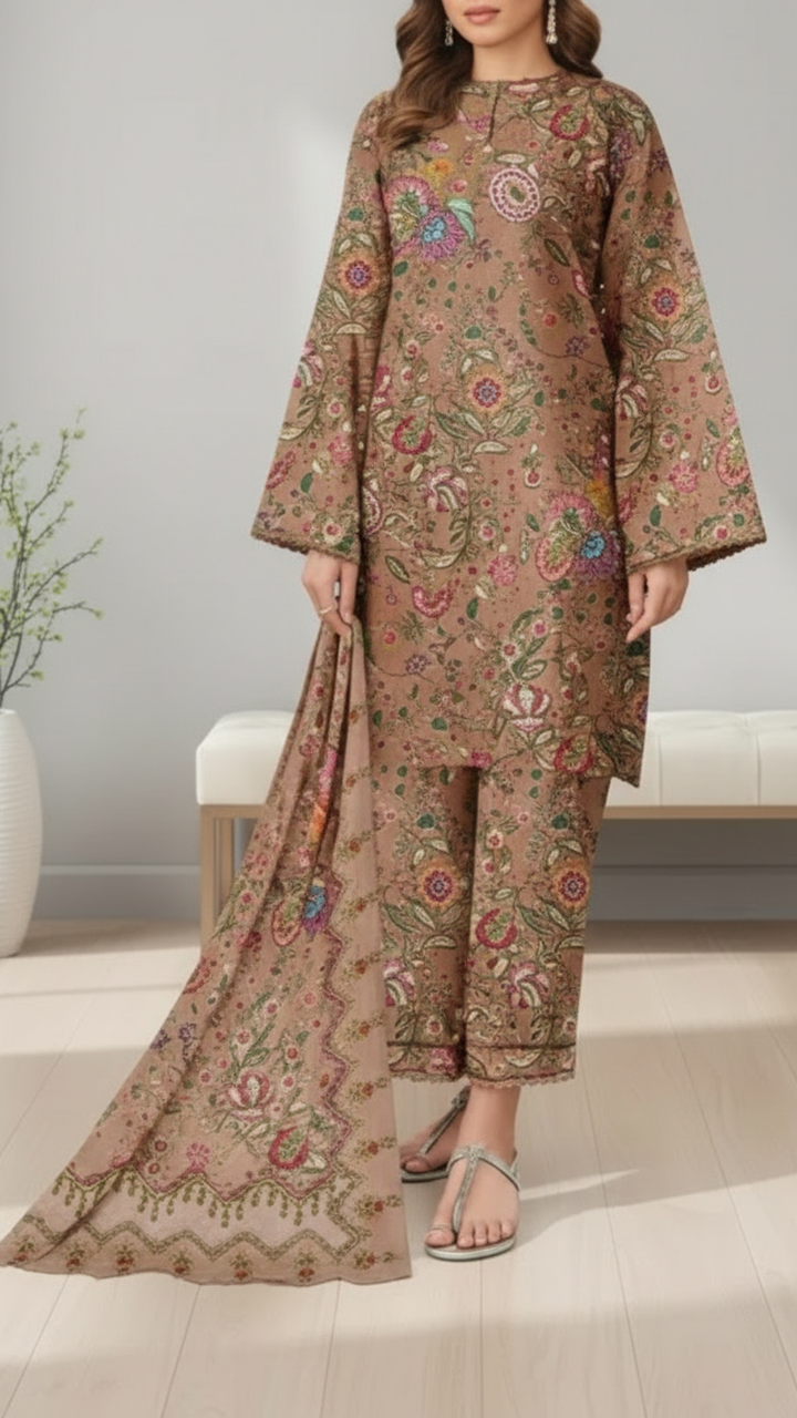 3PC Unstitched Printed Suit US5532