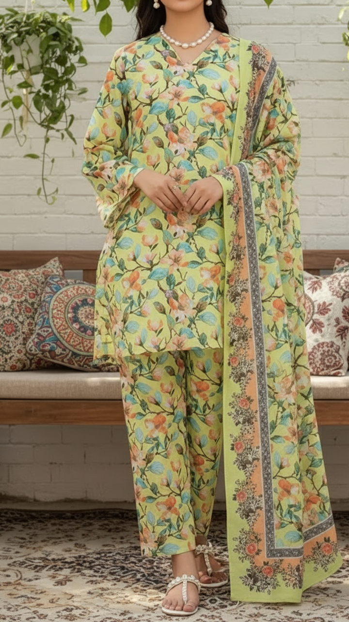 3PC Unstitched Printed Suit US5533