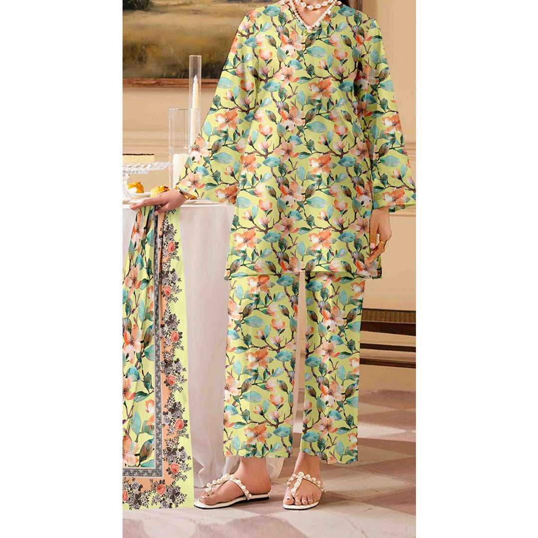 3 PC Unstitched Printed Suit 