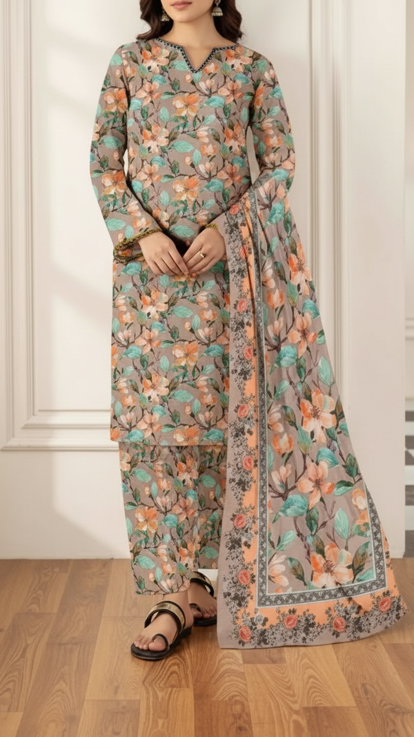 3PC Unstitched Printed Suit US5534