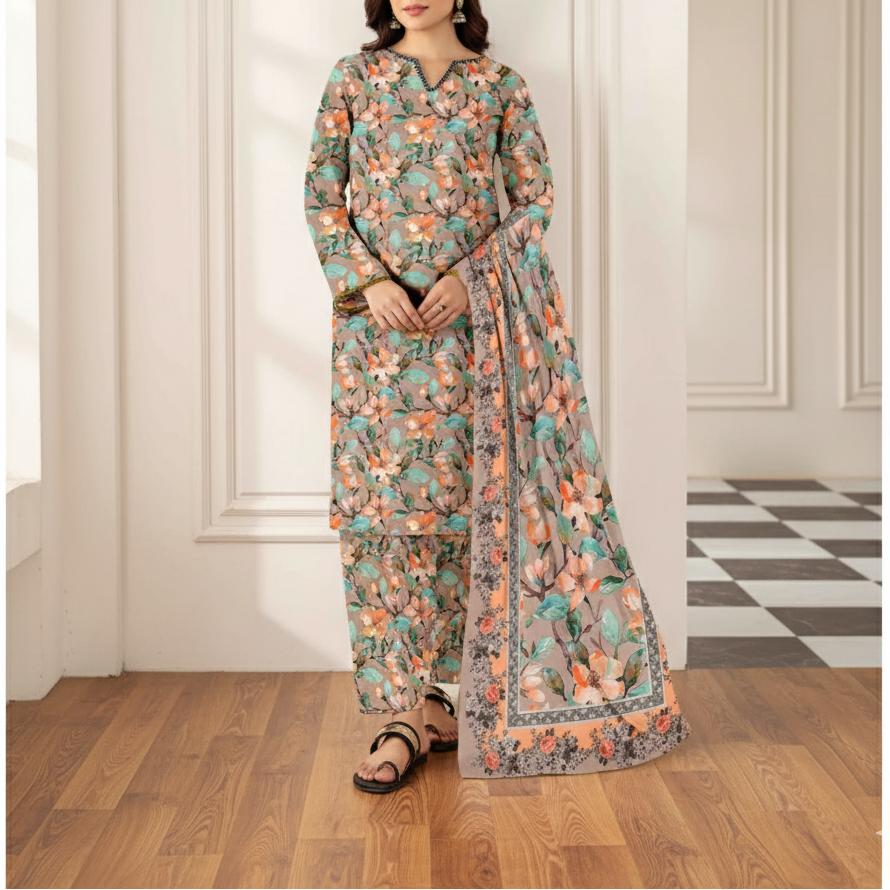 3PC Unstitched Printed Suit US5534