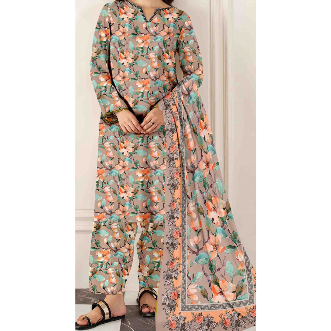 3 PC Unstitched Printed Suit 