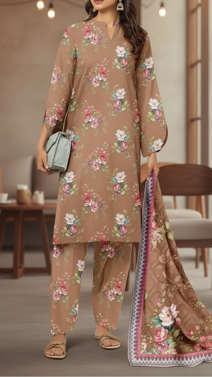 3PC Unstitched Printed Suit US5536