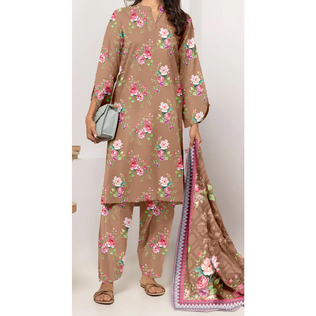 3 PC Unstitched Printed Suit 