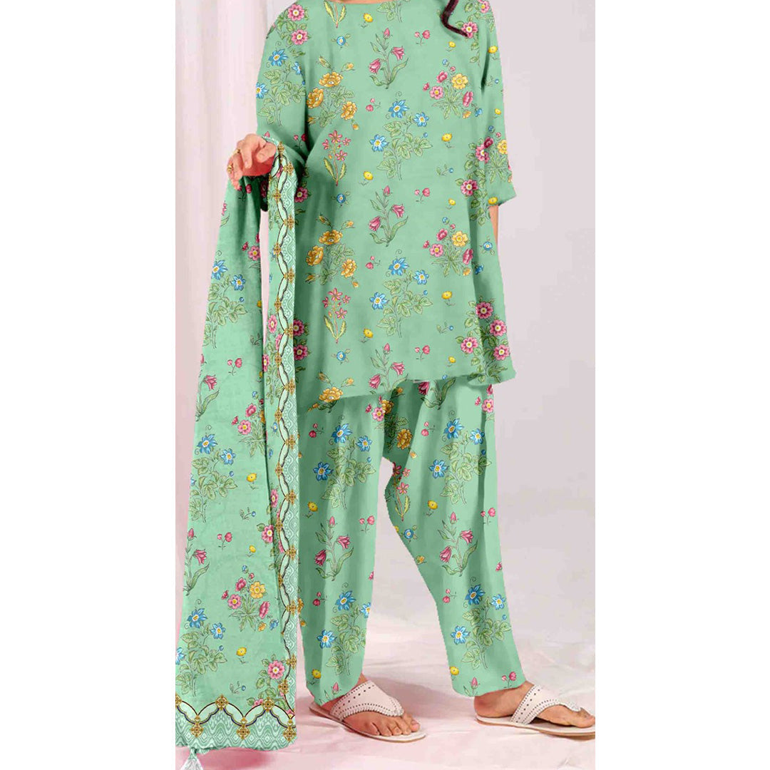 3 PC Unstitched Printed Suit 