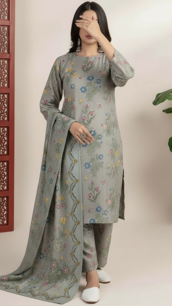 3 PC Unstitched Printed Suit