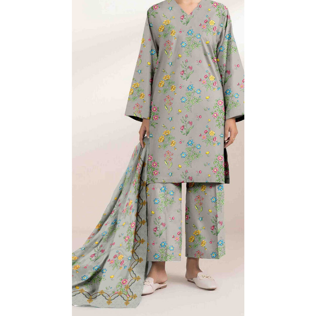 3 PC Unstitched Printed Suit
