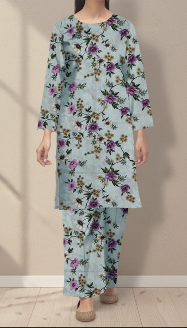 2 PC UnStitched Digital Printed Lawn Suit US6029