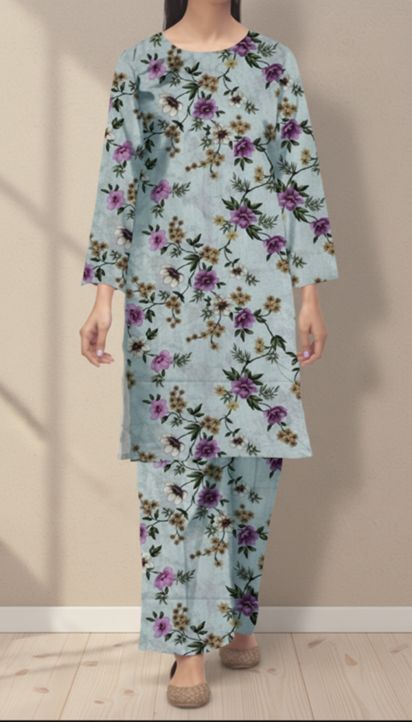 2 PC UnStitched Digital Printed Lawn Suit US6029