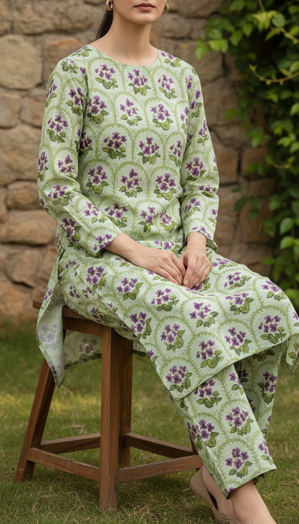 2 PC UnStitched Digital Printed Lawn Suit US6030