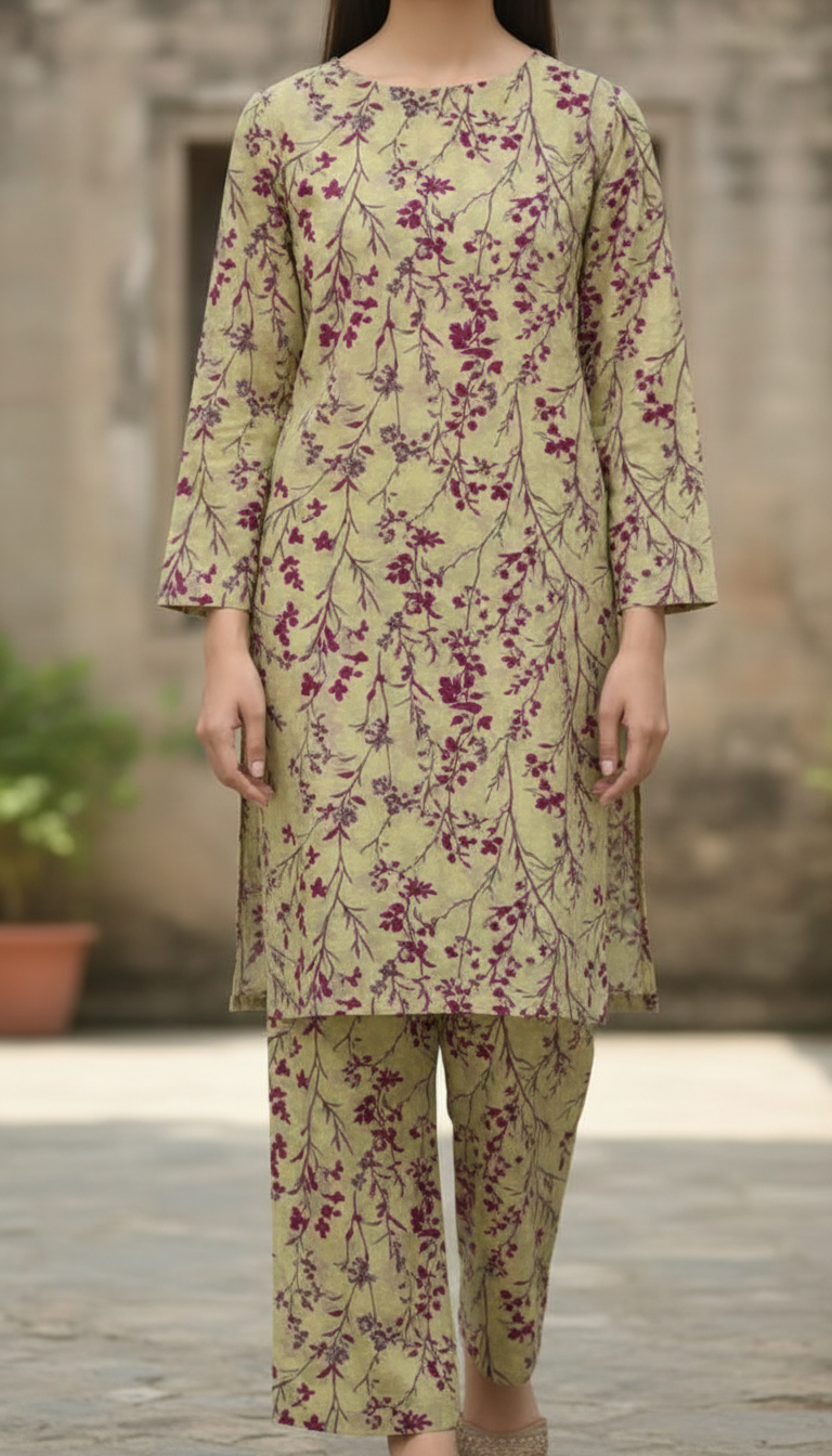 2 PC UnStitched Digital Printed Lawn Suit US6034