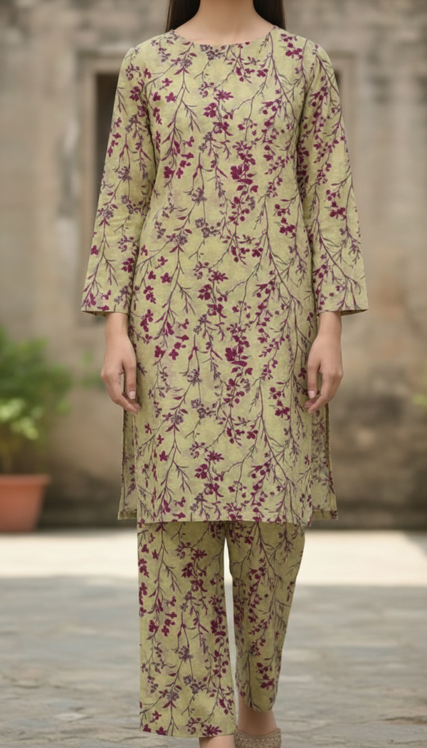 2 PC UnStitched Digital Printed Lawn Suit US6034