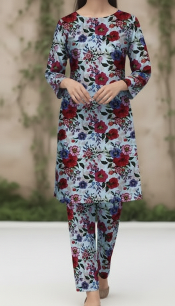 2 PC UnStitched Digital Printed Lawn Suit US6037