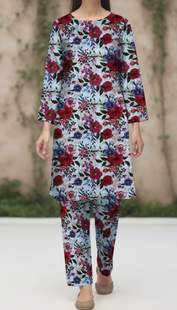2 PC UnStitched Digital Printed Lawn Suit US6037