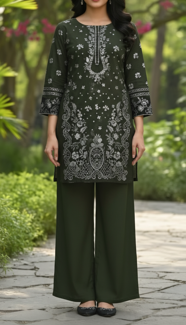 Black Unstitched Digital Printed Bana Doriya Lawn Shirt US6048