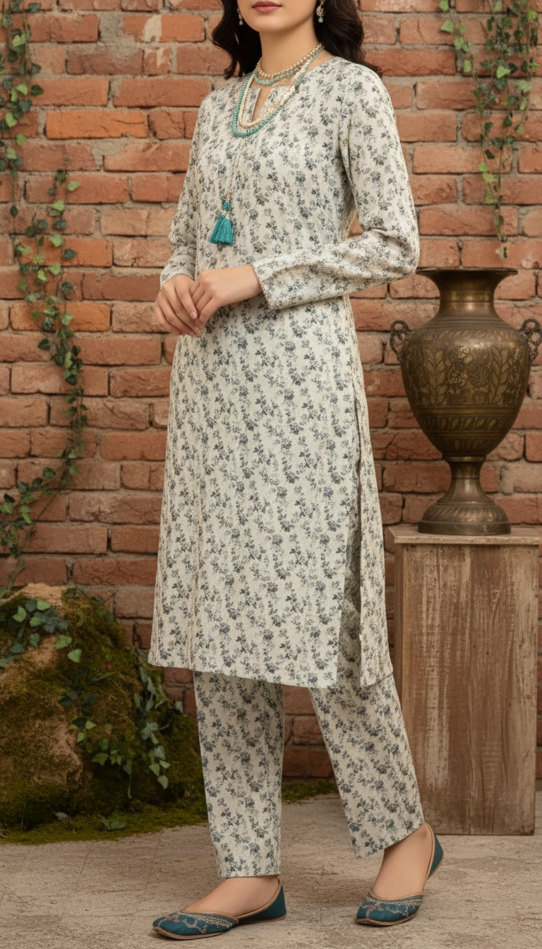 2 PC Unstitched Digital Printed Bana Doriya Lawn Suit US6064