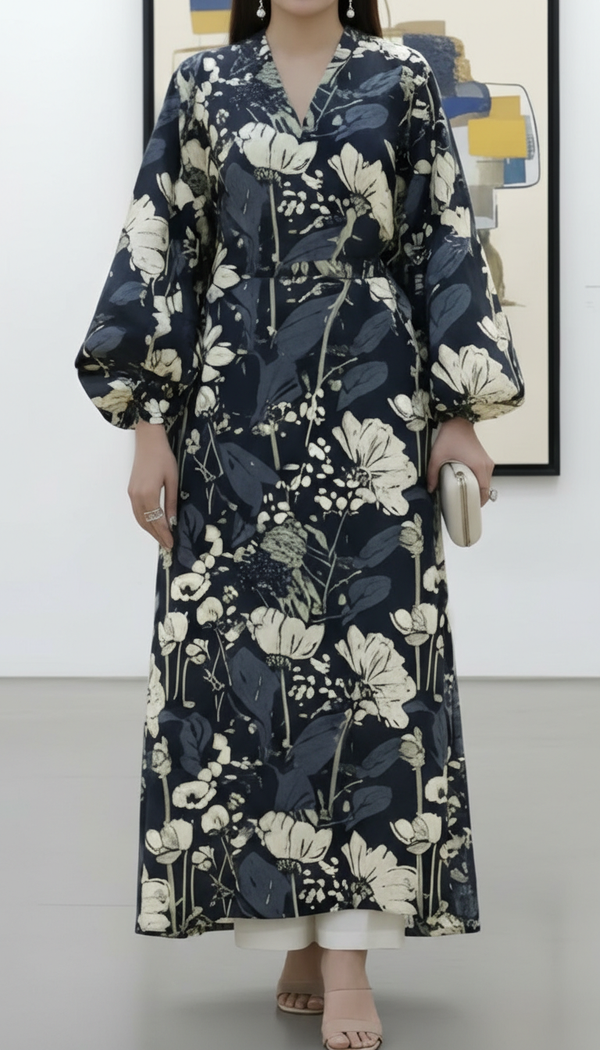 Black Unstitched Digital Printed Bana Doriya Lawn Shirt US6074